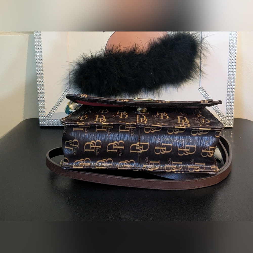 Dooney & Bourke Grace Signature DB Brown Crossbody Bag - Picture 9 of 17